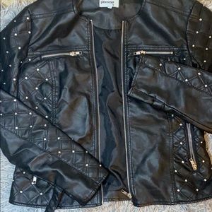 Leather studded jacket